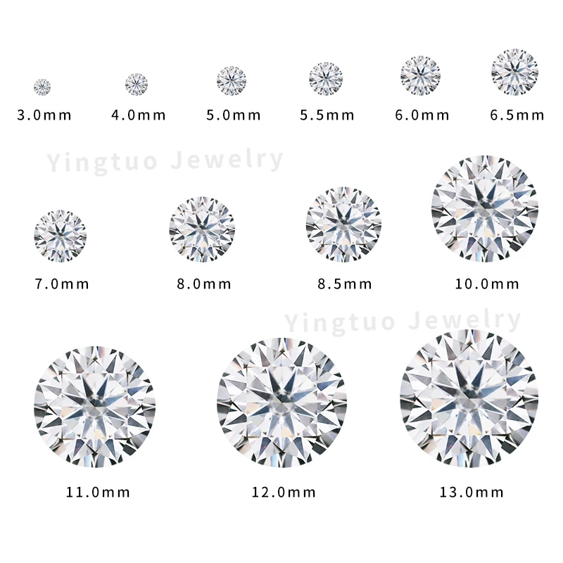 FL Clarity D Color Loose Moissanite 100% Pass Tester 3 Excellent White Round Lab Created Diamond Moissanite 1 2 3 Carat Stone