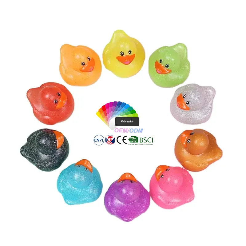High Quality Muti-color Baby Toys Plastic Pvc Vinyl Bath Toy Weighted Floating Sound Squeaky Rubber Duck