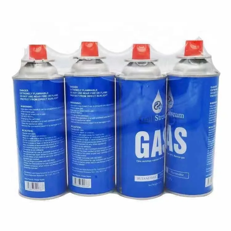 China korea MSDS camping gas stove refill 190g 220g 250g butane gas cartridge