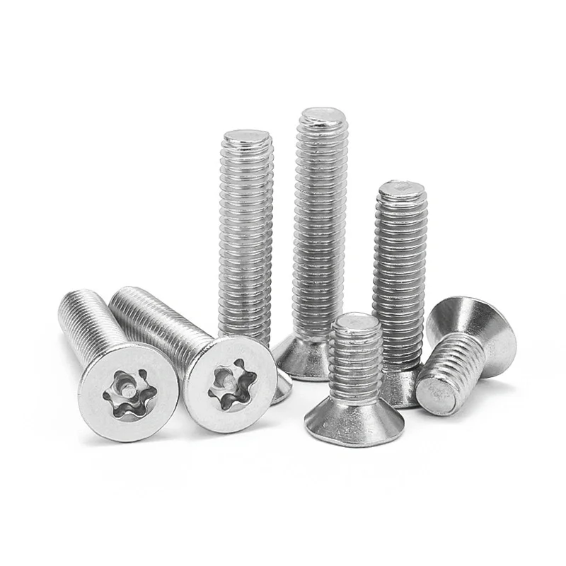 Ninggu ISO 14581 A2-70 Stainless Steel Hexalobular Socket Countersunk Flat Head Screws GB2673  Torx Plum Anti-Theft Screws Inch