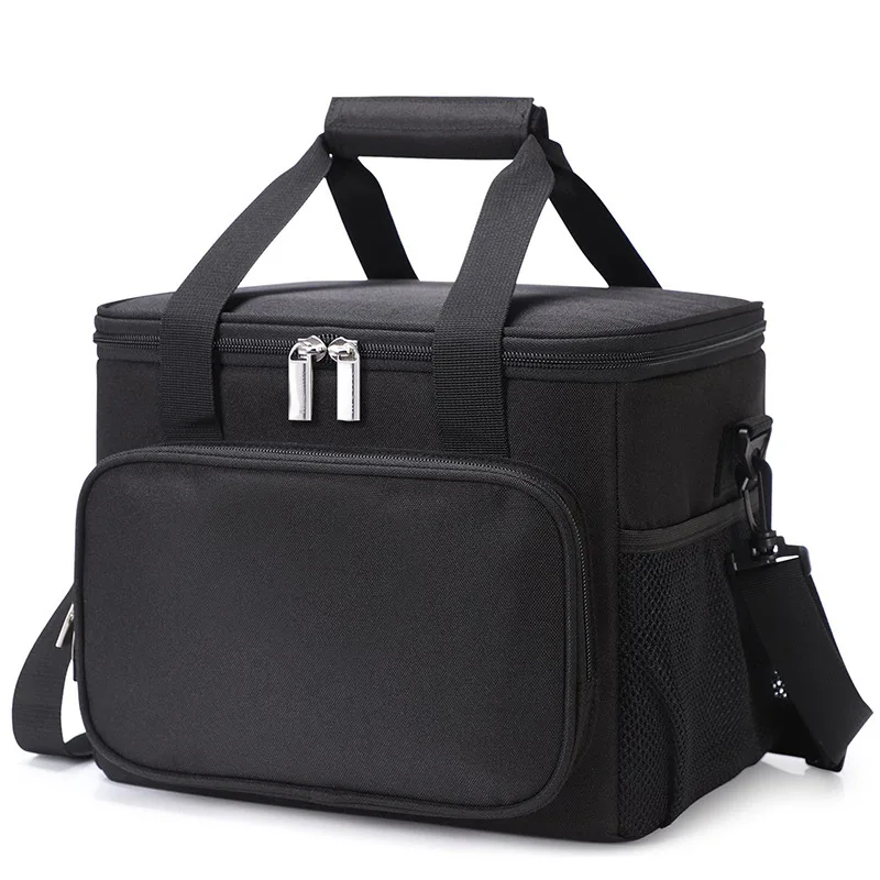 15L Insulated Lunch Bag Dual Compartment Lunch Tote with Handle Large Reusable Cooler Ice Pack Handbag for Women Men