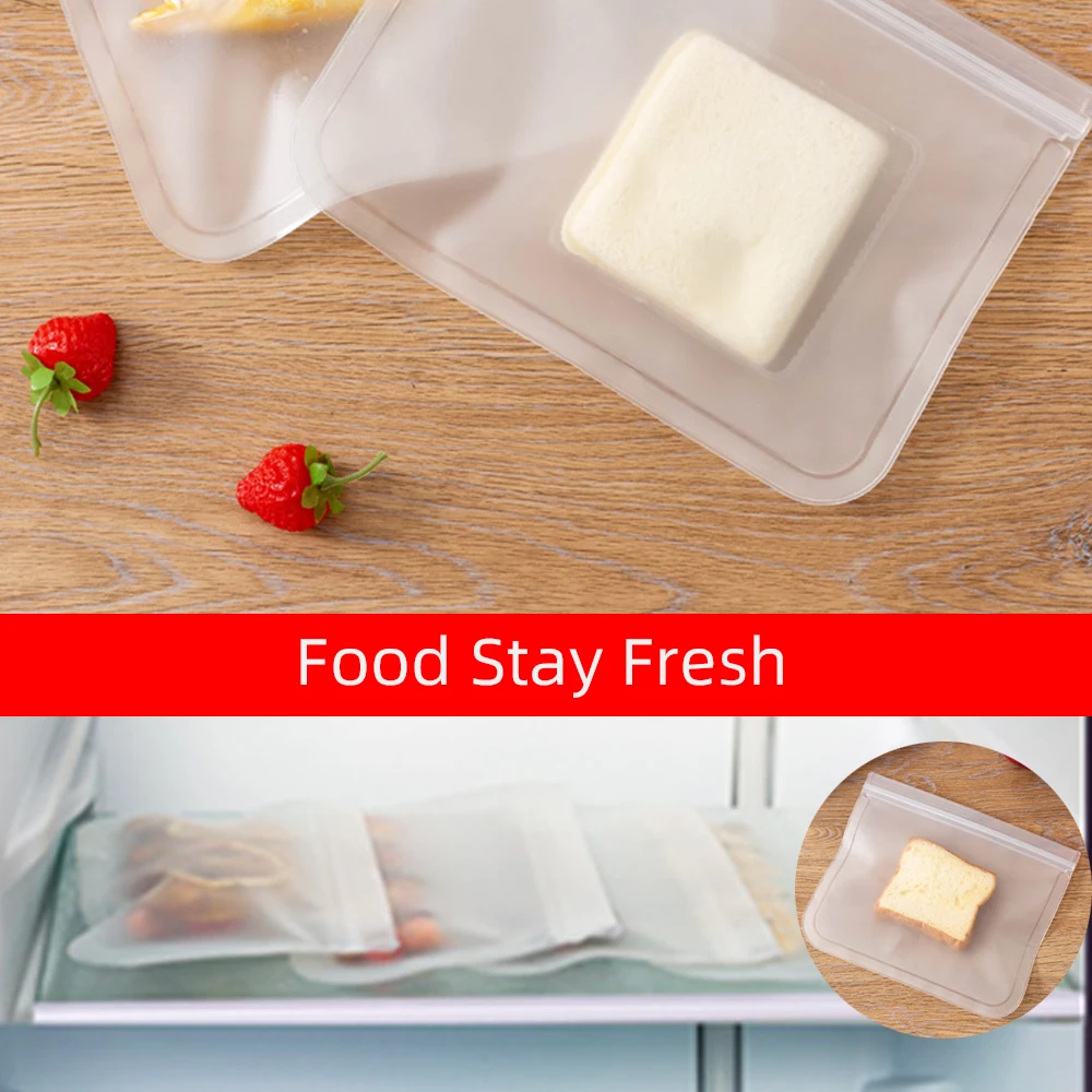 Reusable Silicone Food Storage Bags Airtight Seal Food Preservation Bag/Food Grade/Versatile Silicone bags for Meat, Vegetable