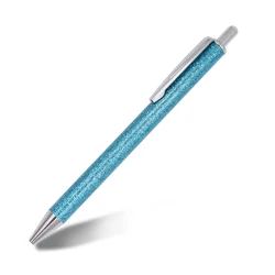 Wholesale Pretty Cute Pens Glitter Ballpoint Pens with Metal Barrel Retractable metal refill custom printed logo