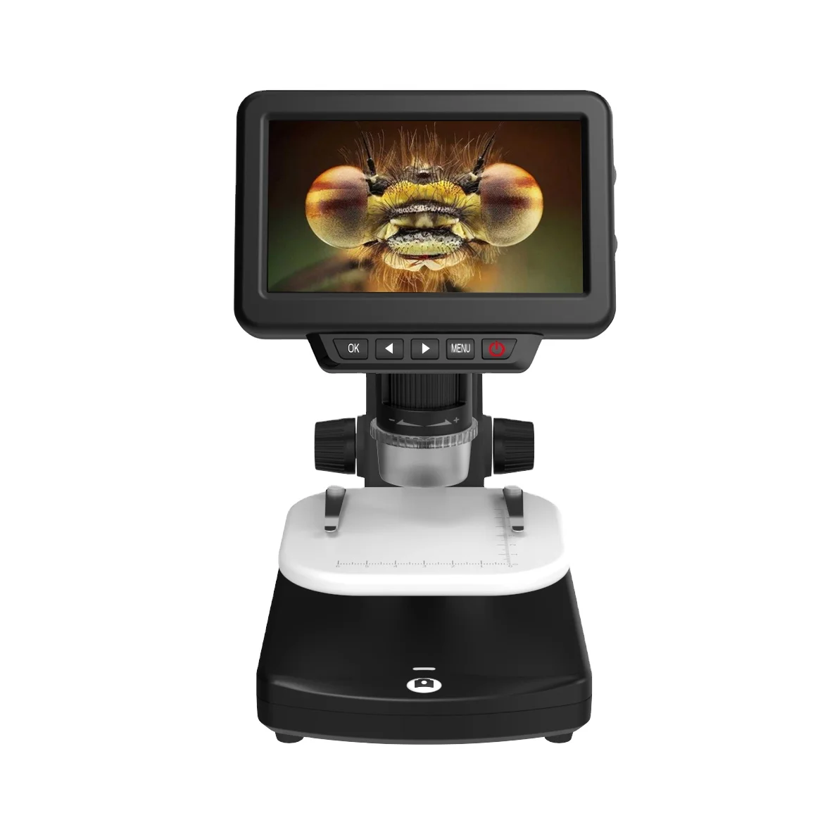 10-300X optical zoom 4.0-inch led dual-focus segment adjustmeant Black Biological  Plastic Black Electron Microscope