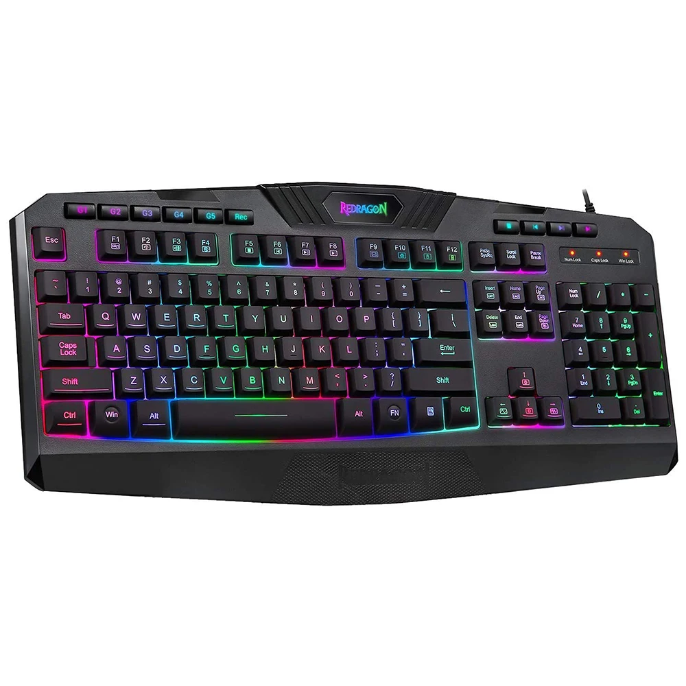 Redragon HARPE K503 RGB full color backlit 104 key ERGONOMICS Membrane gaming keyboard