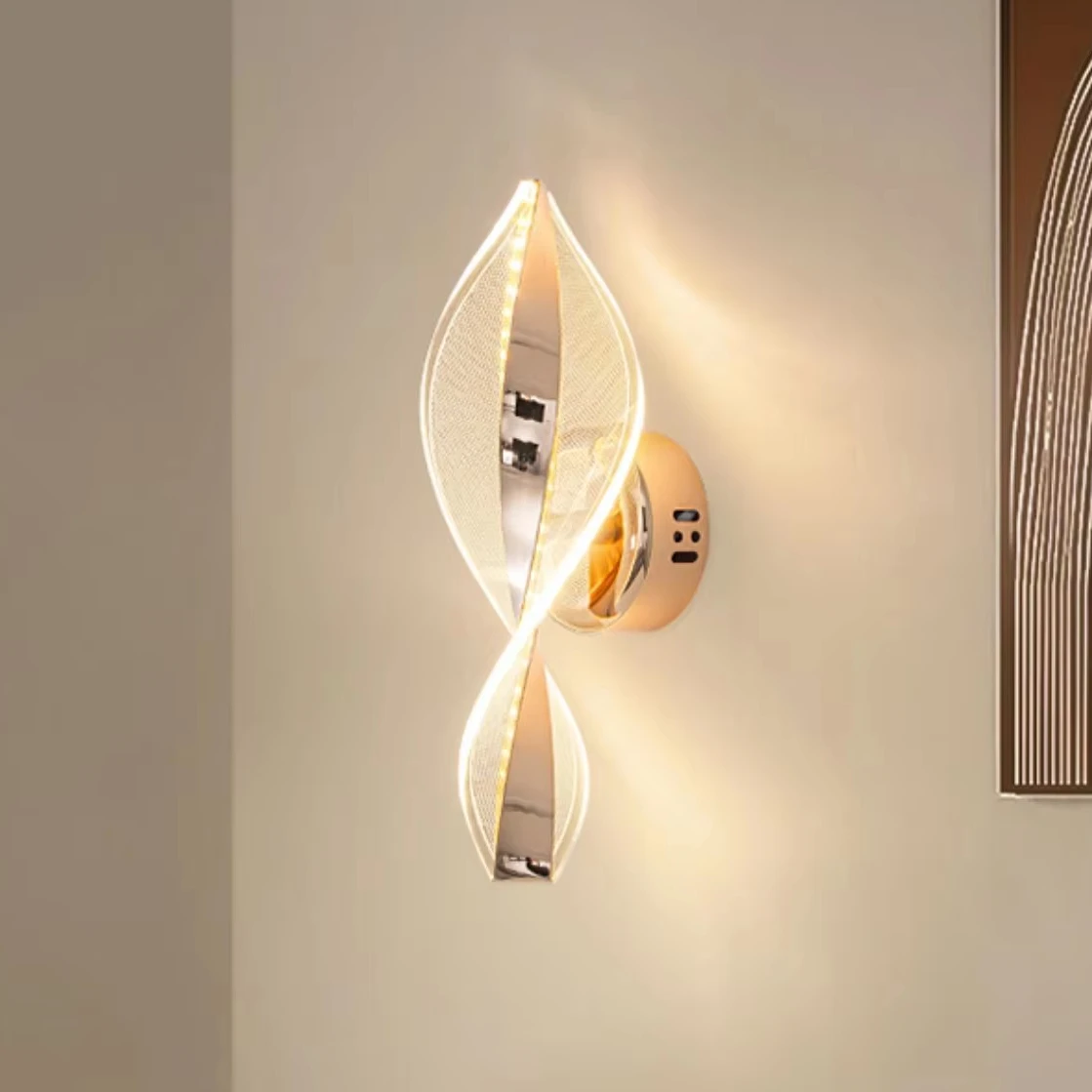 Golden romantic bedroom bedside decorative wall lamp high sales cost-effective living room background wall acrylic wall light