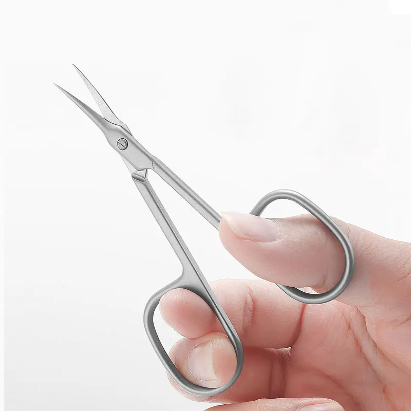 Professional Stainless Scissor Manicure Tool Nails Eyebrow Nose Eyelash Cuticle Scissors Curved Pedicure Scissors Makeup Tool