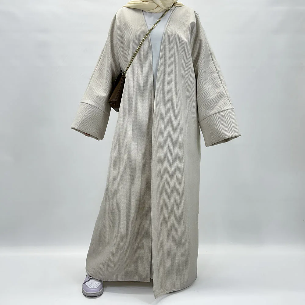 Winter Abaya Coats  Ramadan New Thick Warm Open Kimono Dubai Women Muslim Dress Manufacturer Wholesale Islamic Clothing