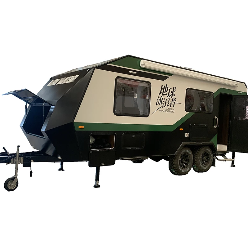 large space off road traveling caravan camper trailers with Australia standard RV hybrid trailer camper