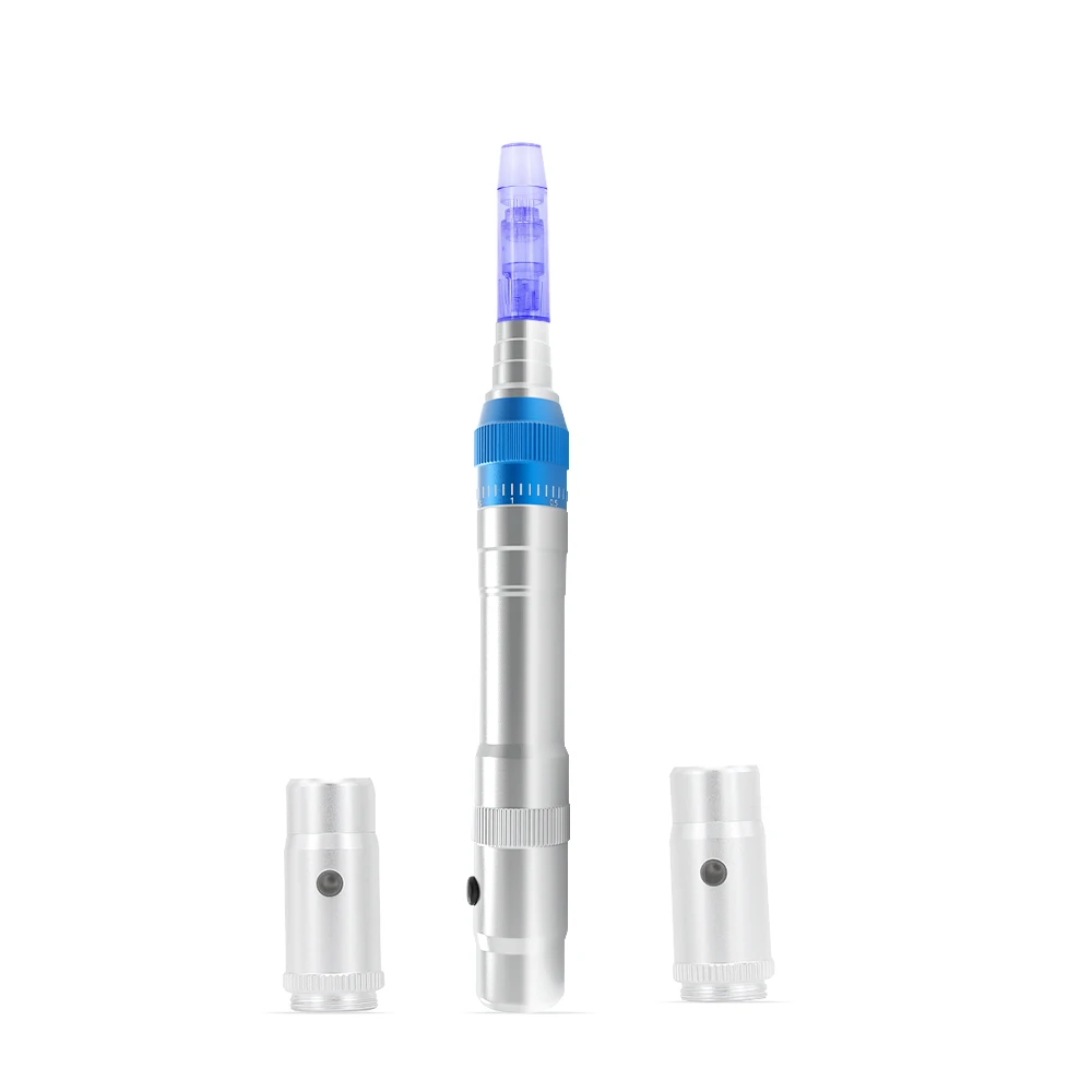Rechargeable Dermapen Micro Needle Facial Care Machine Derma Pen A6 Plus Electric Derma Stamp Pen Medical Grade Test Titanium