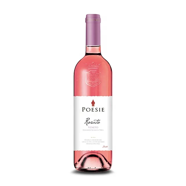Винный флакон итальянской розы винита Rosato, винита Poesie стеклянная бутылка 0,75 л Цвет: розовый; Запах: ароматный и деликатный