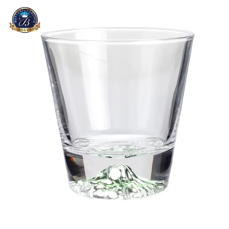 Japanese Style Mount Fuji Crystal Wine Glass Snow Mountain Glass Hollow Thick Bottom Whisky Cup shot glass