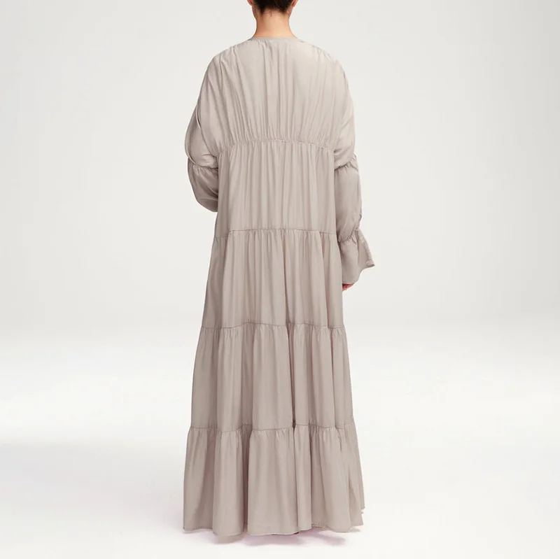 Dubai Turkey Arab Elegant Chiffon Kimono for Women Muslim Solid Color Open Islamic Clothing Muslim Dresses Abaya