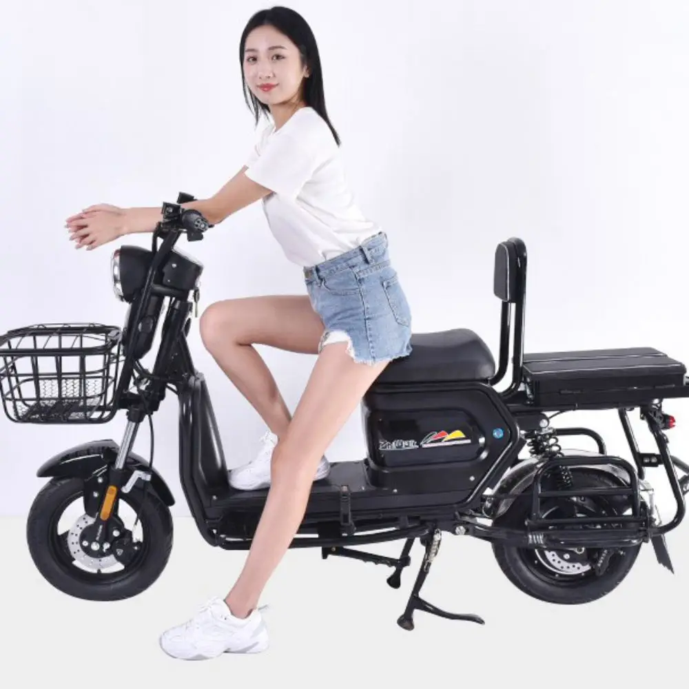 Long range high speed takeaway food delivery vehicle 500W lithium battery front and rear disc brake safe driving 2 seat bike