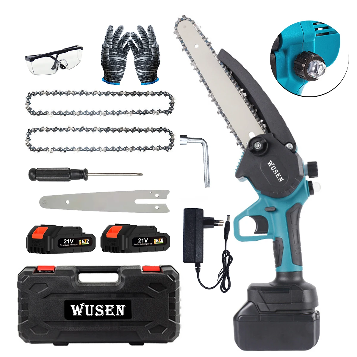 Professional handheld 8 inch electric chainsaw cordless Brushless chainsaw with lithium battery and charger