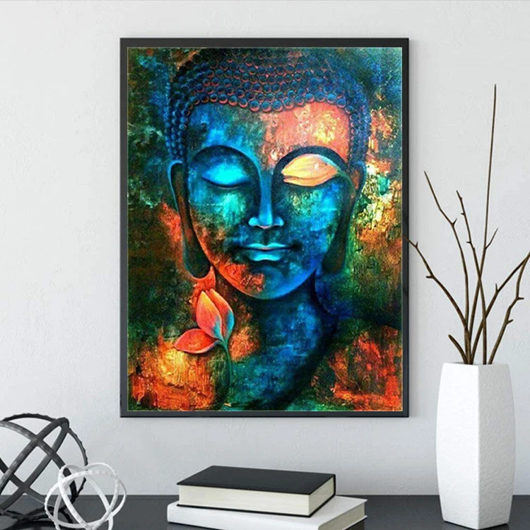 Diy Diamond Painting Kits Religious Buddha Statue AB Full Drill Diamond Painting Canvas Print Rhinestone Wall Art Painting