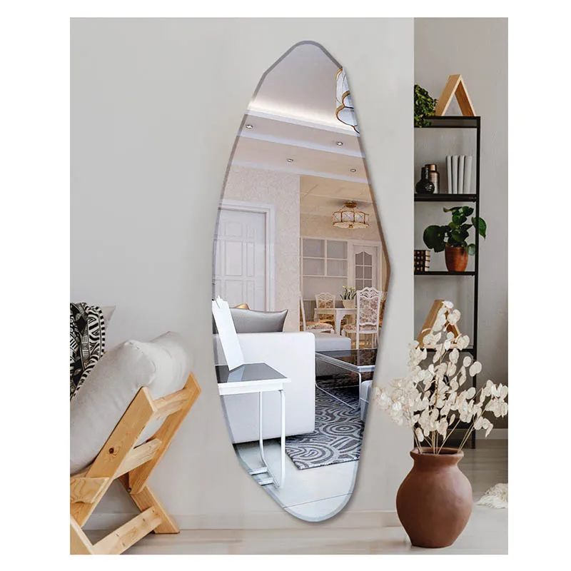 Custom Sublimation Large Irregular Shape Wall Floor Mirror Personalized High End Body Full Length Mirrors Set for Bedroom Miroir