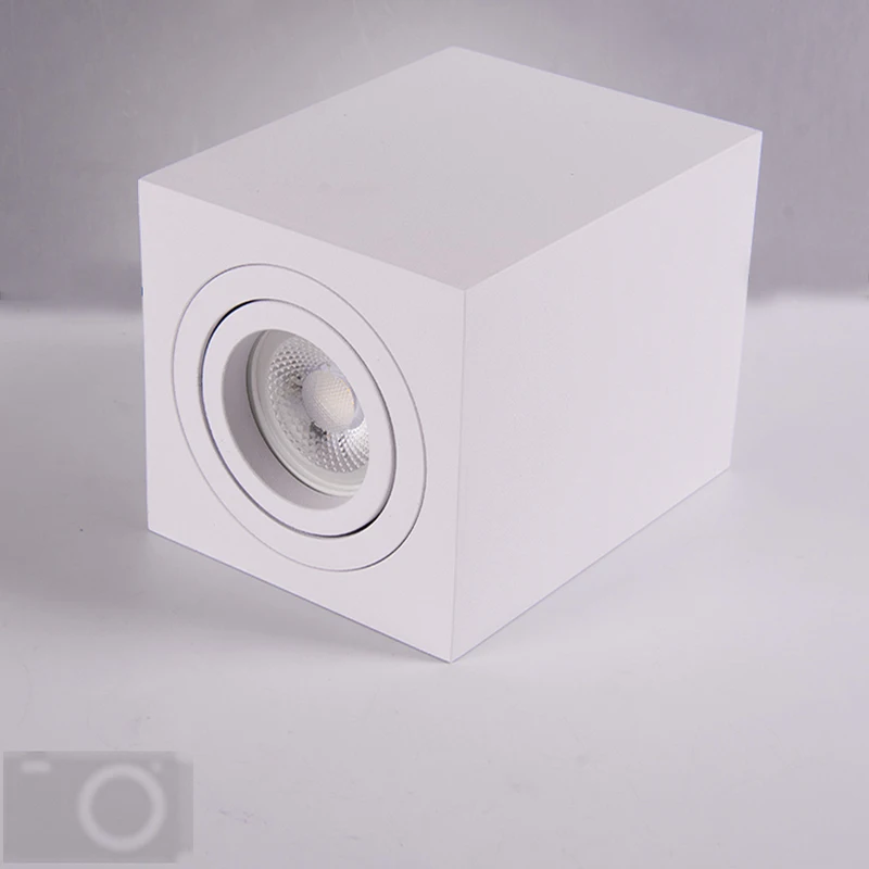 Surface Square 50w Downlights Indoor Dimmable COB Lights Pure Aluminium Led Gu10 Adjustable Ceiling Spot Light Surface Mounted