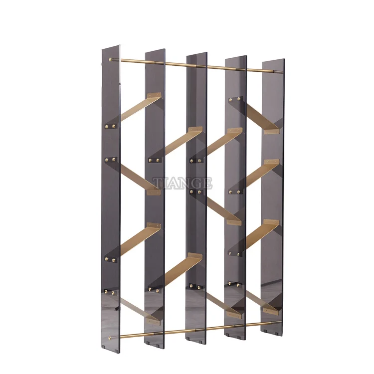 Library art furniture Perfectly Asymmetrical gold stainless steel Bookshelf