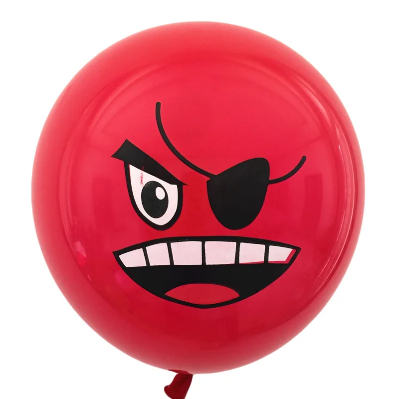 Оптовая продажа с завода, латексные воздушные шары с принтом улыбки для украшения вечеринки
