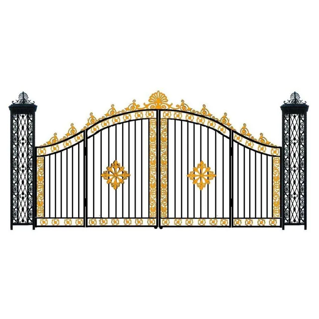 latest main gate designs metal frame handmade anti rust front security wrought iron grill gate