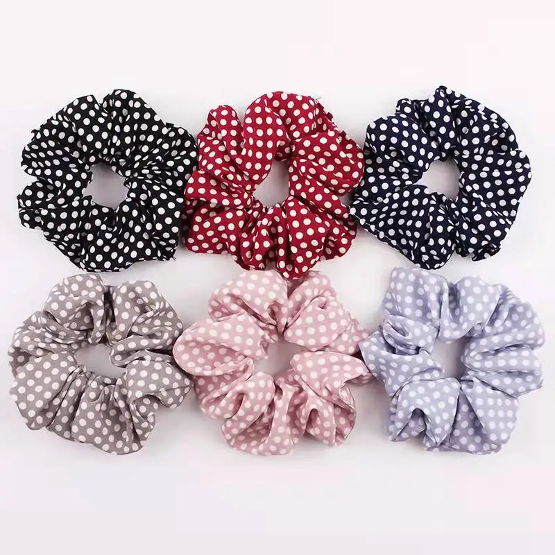 Multicolor Large intestine circle rope Ponytail Holder Checkerboard Cloth Hair Tie Scrunchies