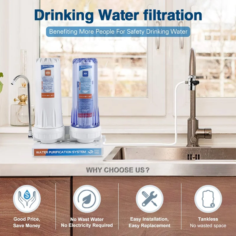 2 stage water filter countertop Water Filtration System
