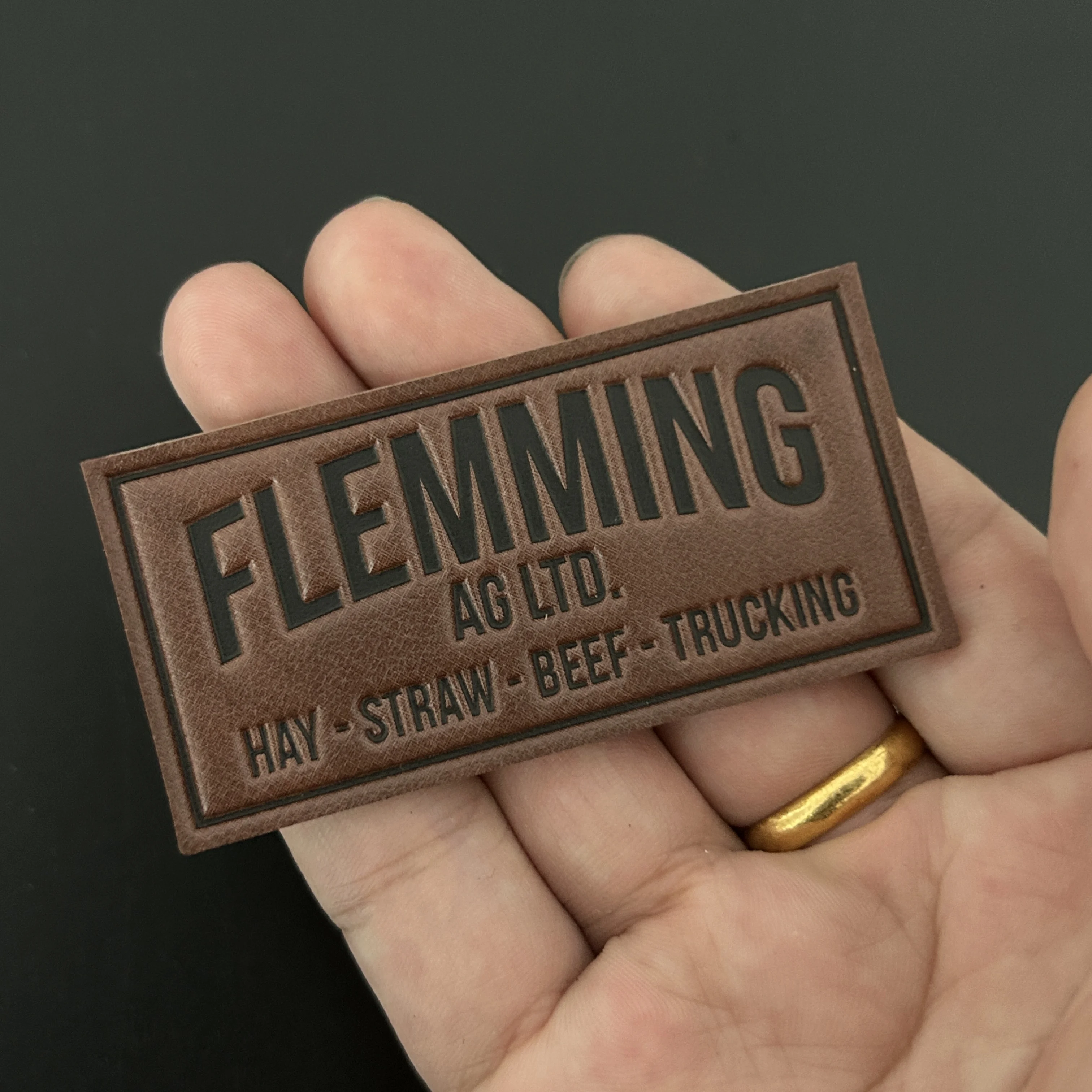 Custom Personalized Embossed Logo Jeans Genuine Leather Patch Leather Label and Tags for Garment Bags Shoes