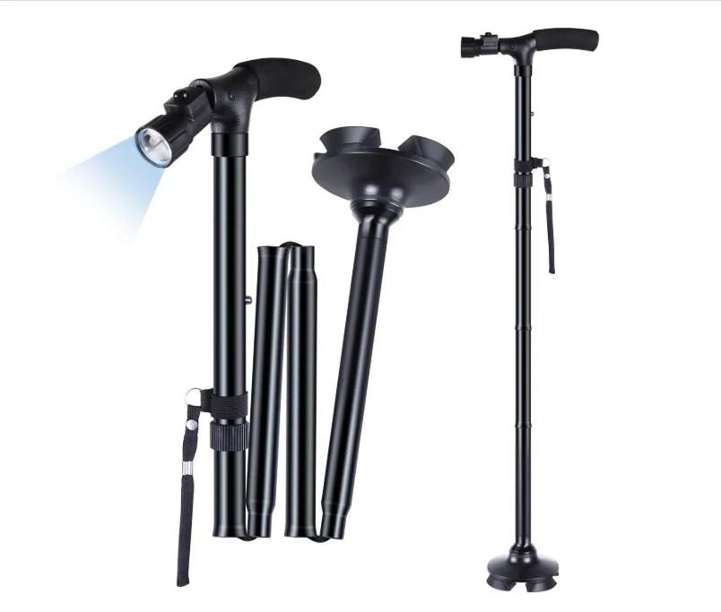 Best Selling Products 2023 Aluminum Medical Crutches For Old People Walking Stick With led Light
