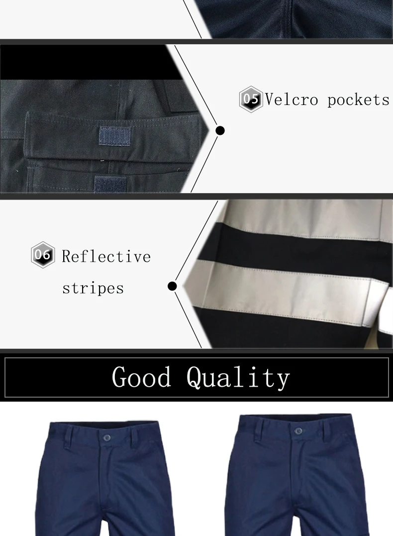 High Visibility Cotton Reflective Uniforms Workwear Safety Work Wear pants Security Uniform long pants For Men