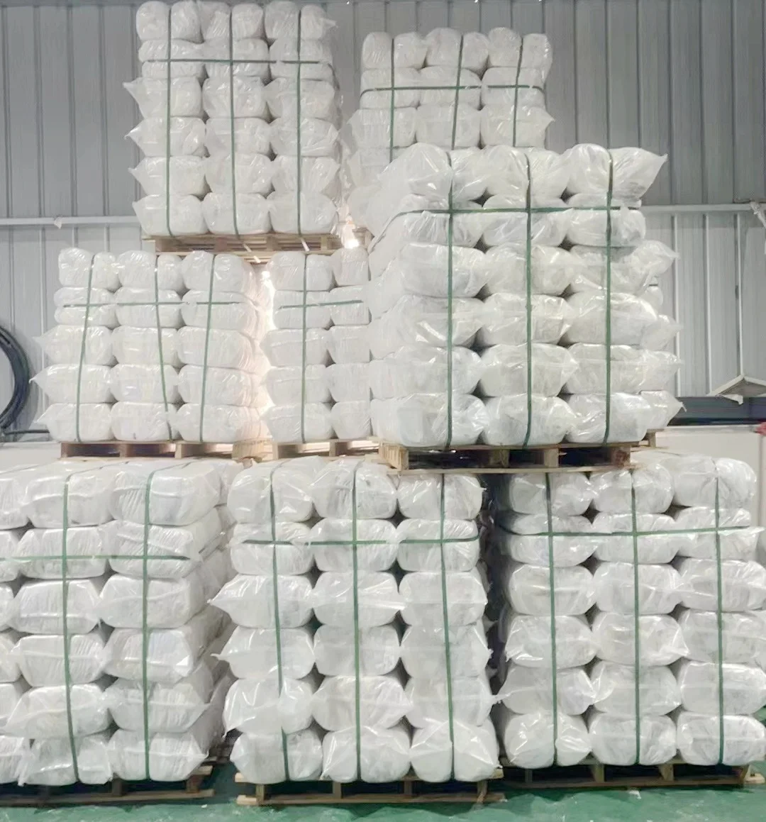 White t shirt rag industrial use 100 cotton  cloth clips with packing 50LB bag of workshop rags