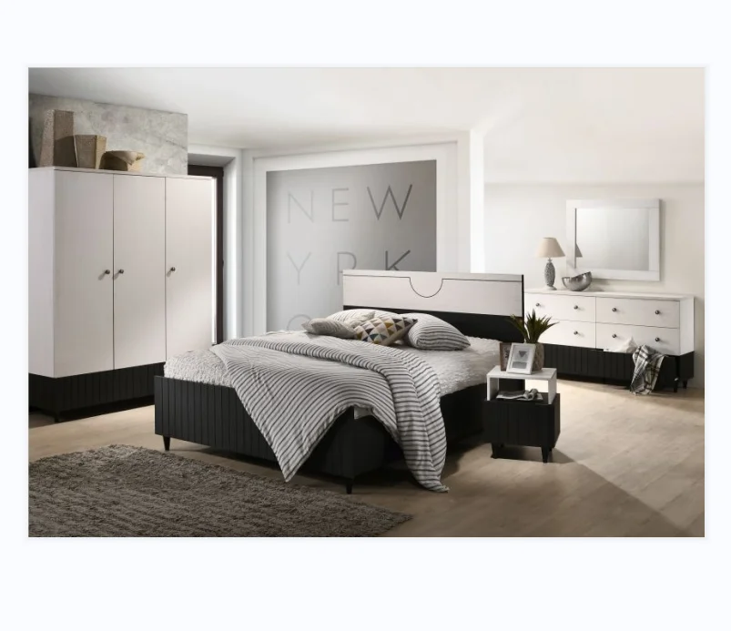 modern Simple  Bedroom  Sets home furniture  MDF Wooden Wardrobe Bedroom Furniture