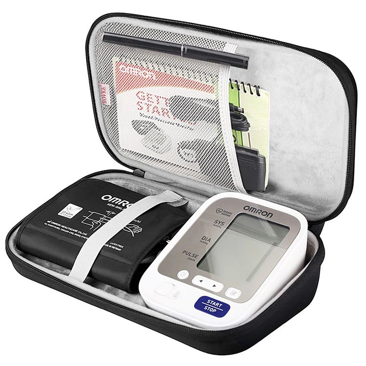 Portable shockproof zipper EVA hard shell carrying case for blood pressure monitor