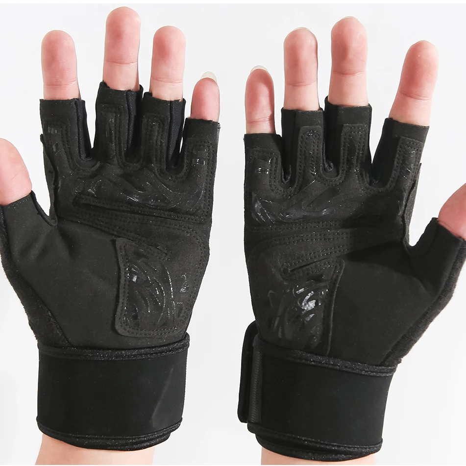 hot sale half finger breathable skid resistance adjustable workout gym gloves fitness crossfit weight lifting