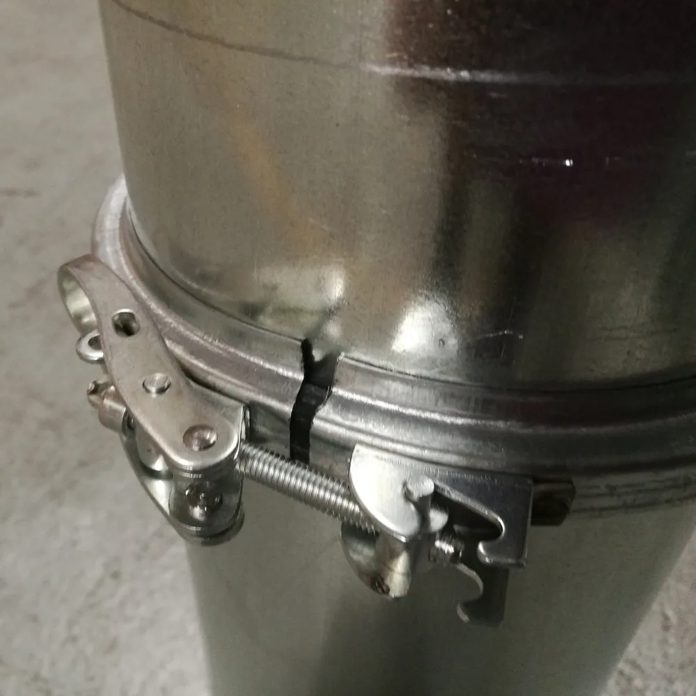 HVAC system adjustable V band U band quick release air duct clamp