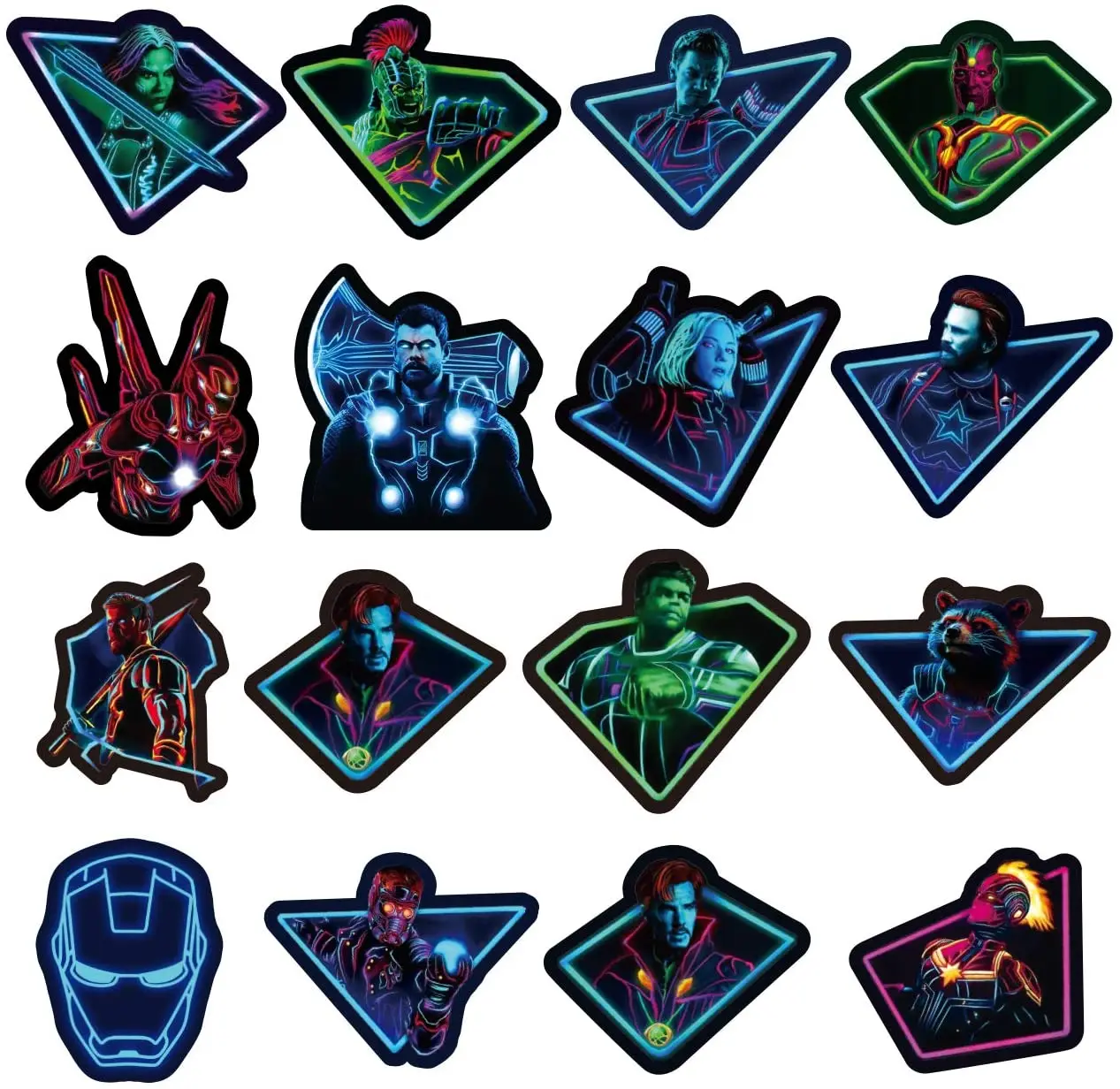  50 шт супер герой Marvel наклейки на заказ водонепроницаемый неоновый стикер для бутылки воды СКЕЙТБОРД гитара багаж граффити
