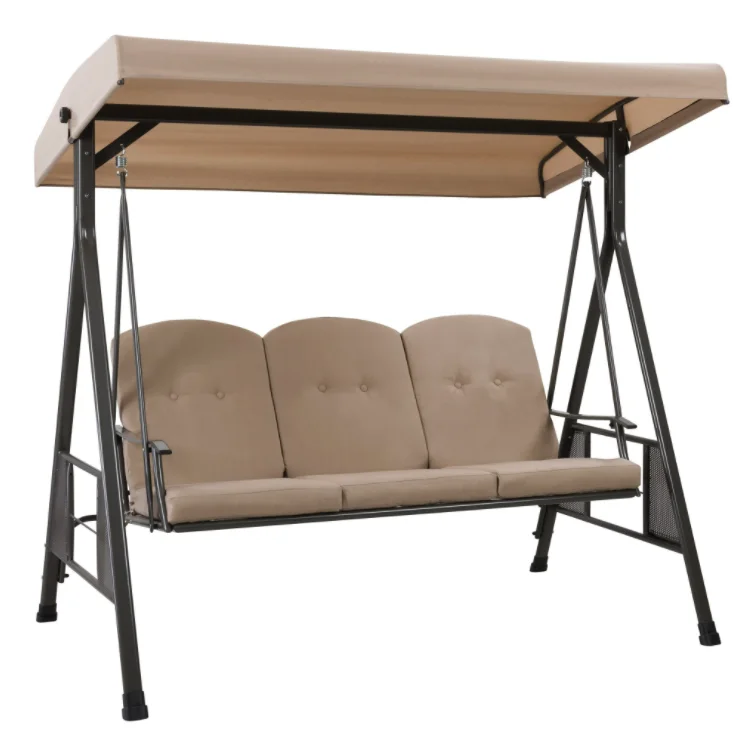 
Super comfortable 3-seater garden swing chair with canopy and bed function free standing swing chairs folding chair with canopy 