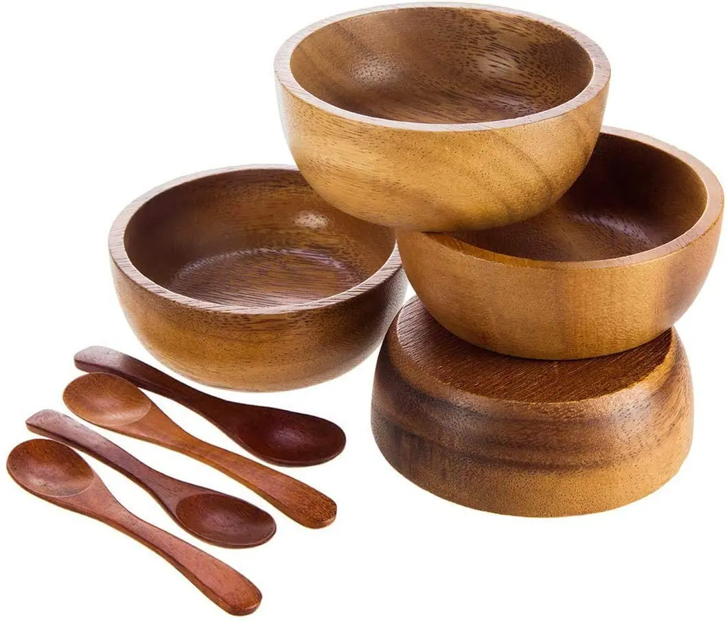 Dia 8cm Good price New product wooden bowl small wooden bowls acacia wood bowl