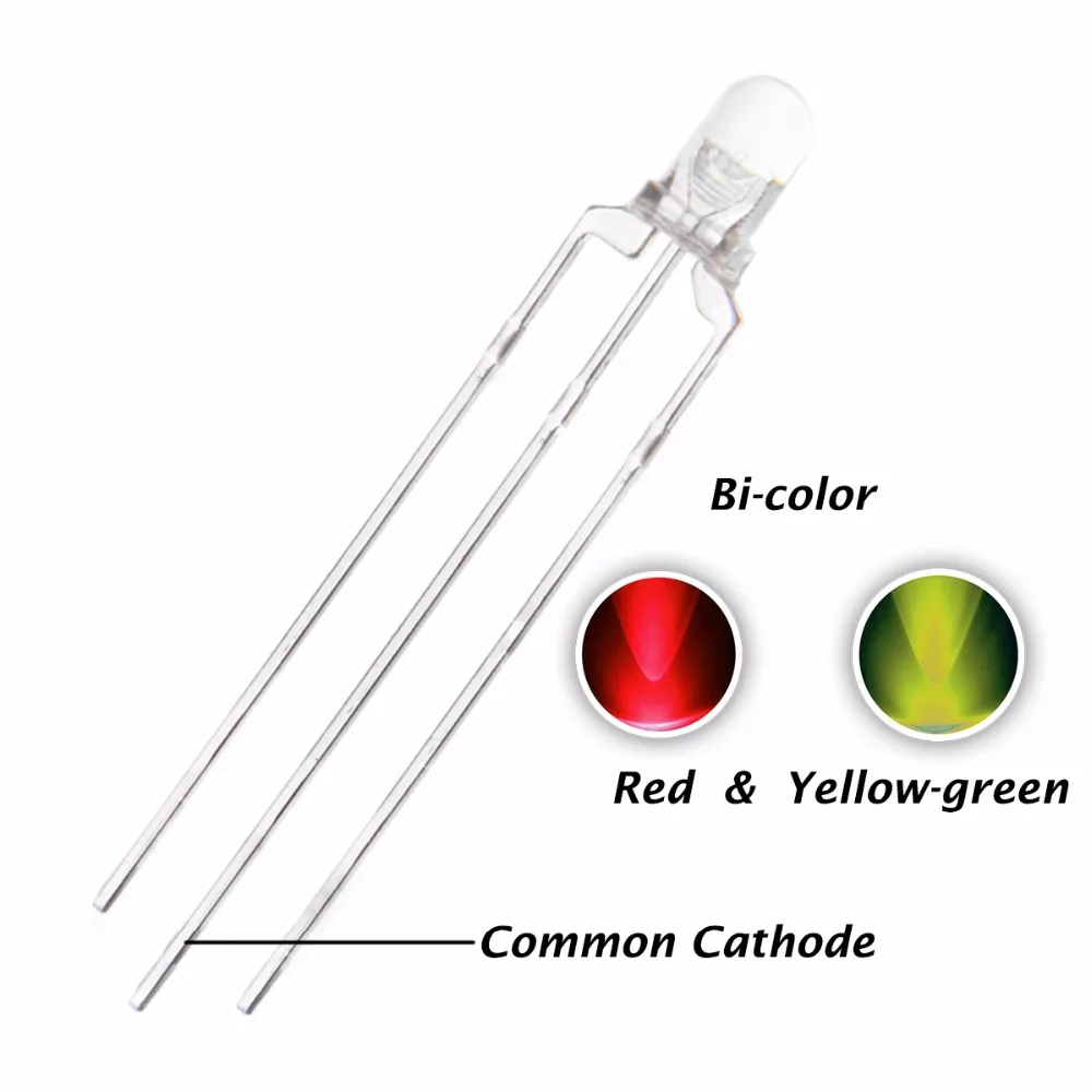 3 контакта 3 мм 5 мм биколор красный и желтый зеленый светоизлучающий двухцветный общий катод светодиодный диод бесплатные образцы бесплатный образец