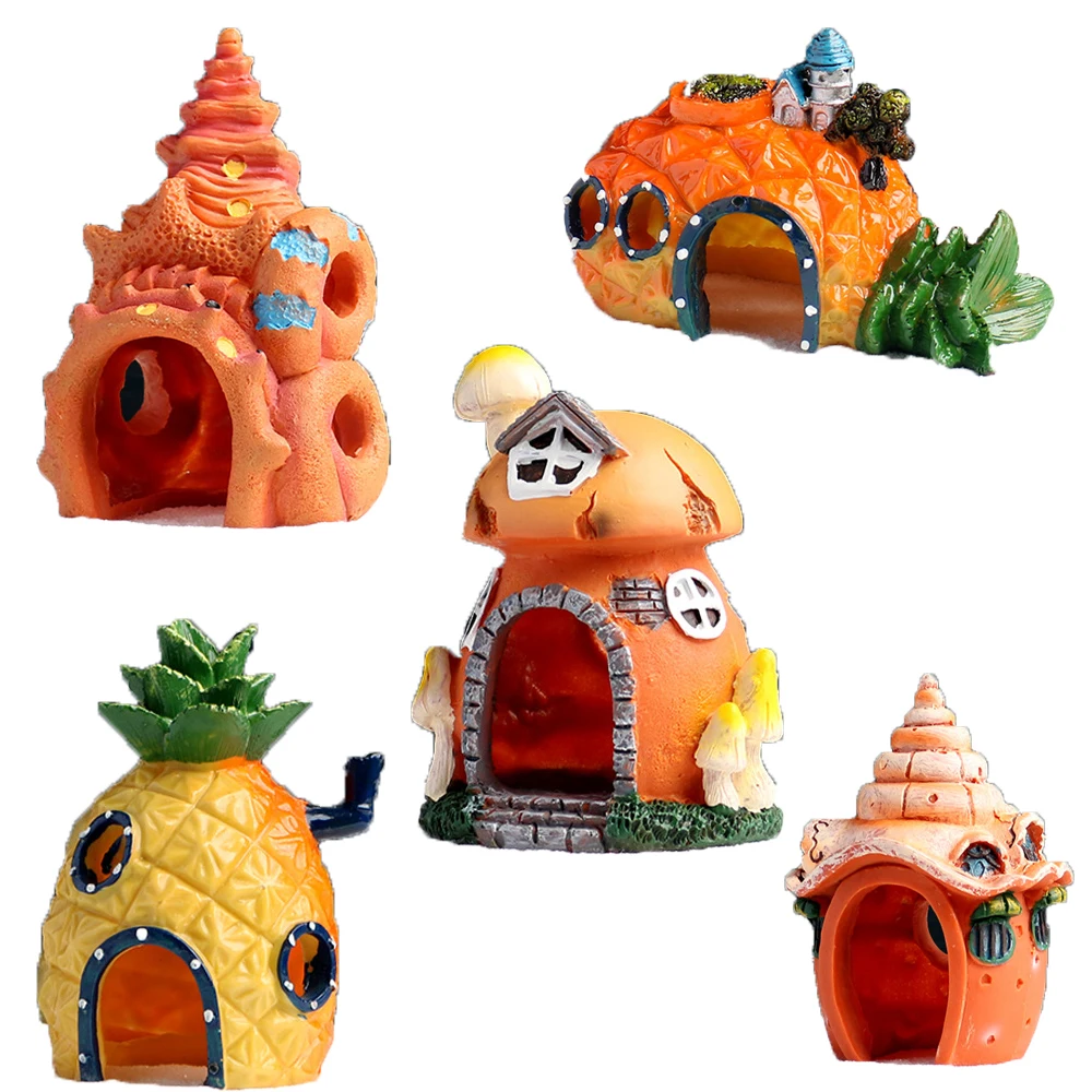 Reptile Turtle Rock Hide Ornament Rockery Hiding Decorative Climbing Terrace Tank Landscape Aquarium & Accessories Decoration