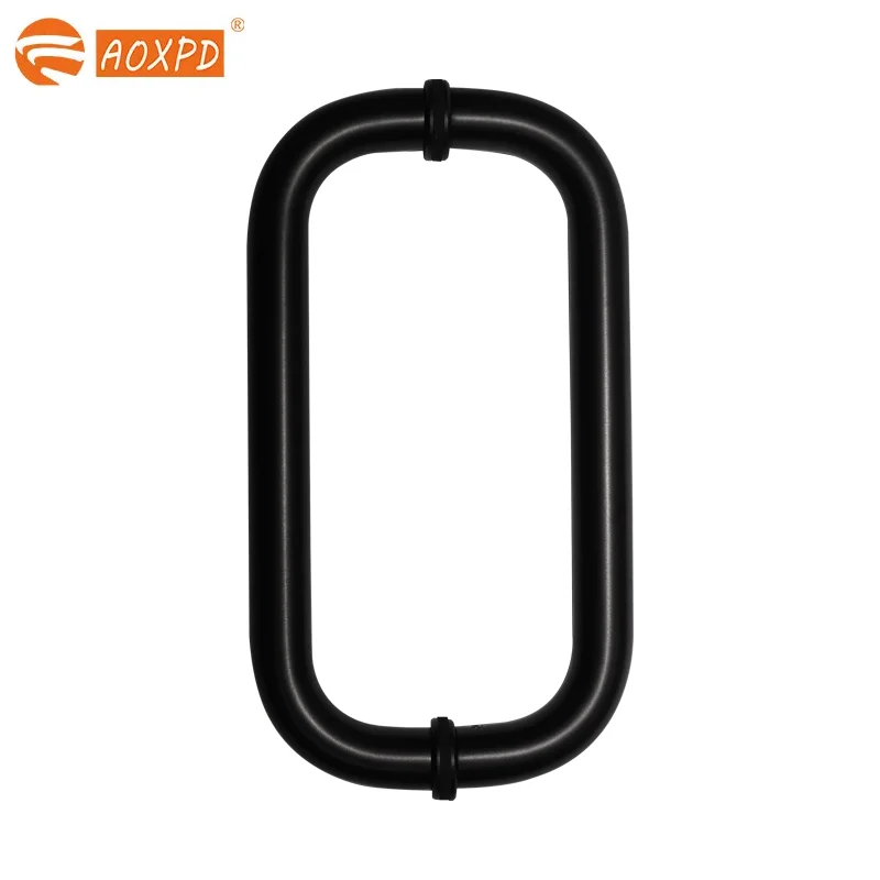 High Quality Sus 304 Tempered Black Matte Glass Shower Door Handle Commercial Glass Door Handles