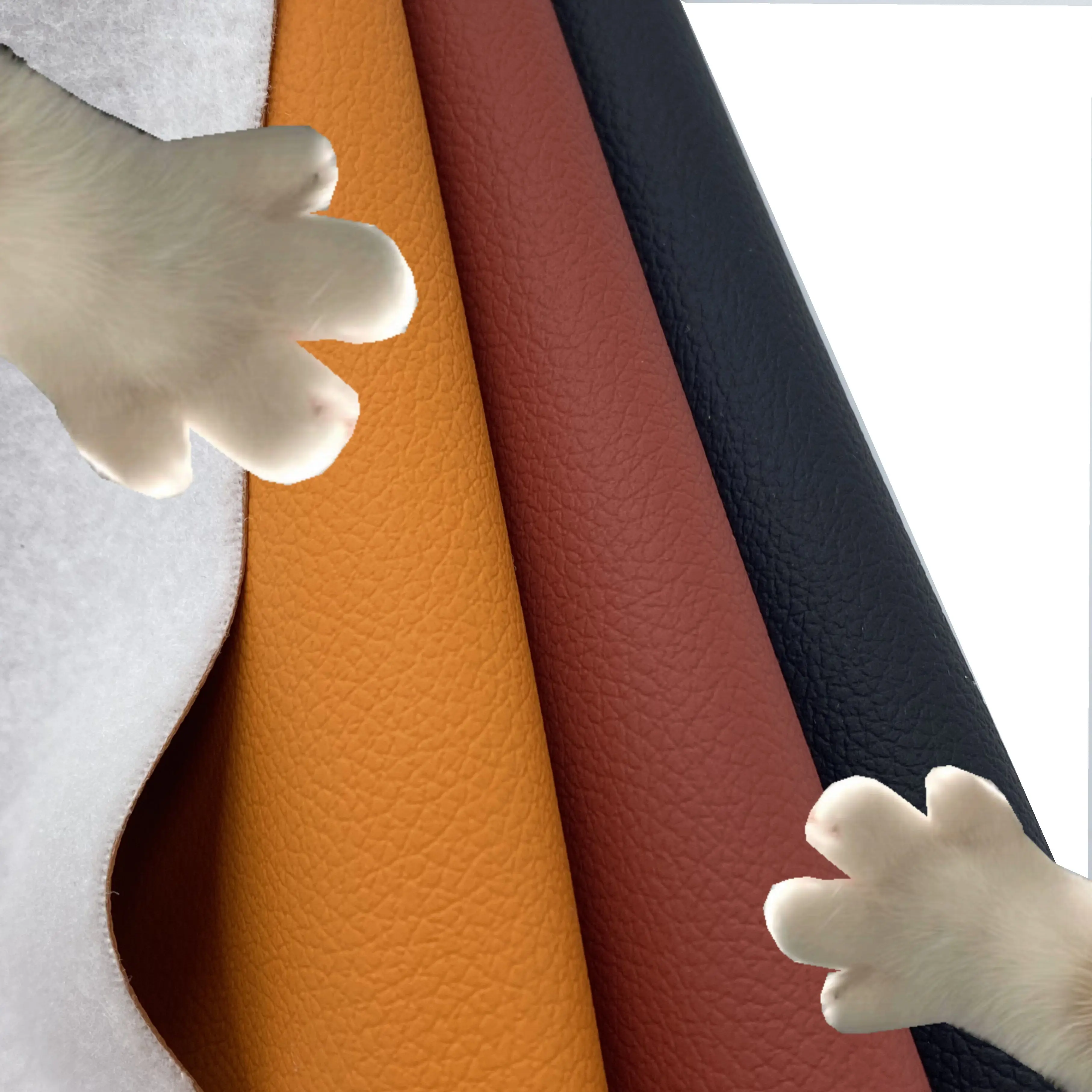 New product litchi pattern cat grab skin feel skin -friendly super soft pure rubber -wear resistanc synthetic leather for sofa