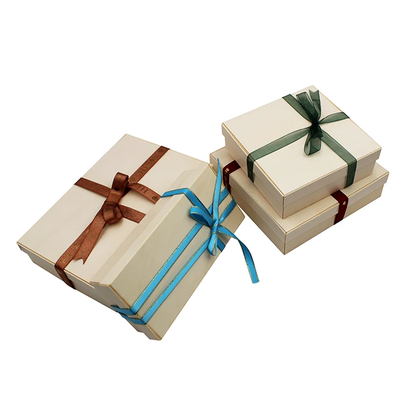 Custom Merry Christmas Birthday Wedding  Present Wooden Packaging Box Wine Gift Box