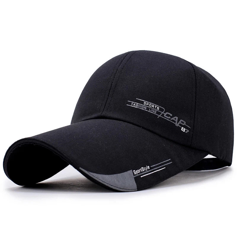 Wholesale Fashion Korean Sport Style Long Visor Outdoor Sunscreen Polyester Cotton Fishing Travel Baseball Cap