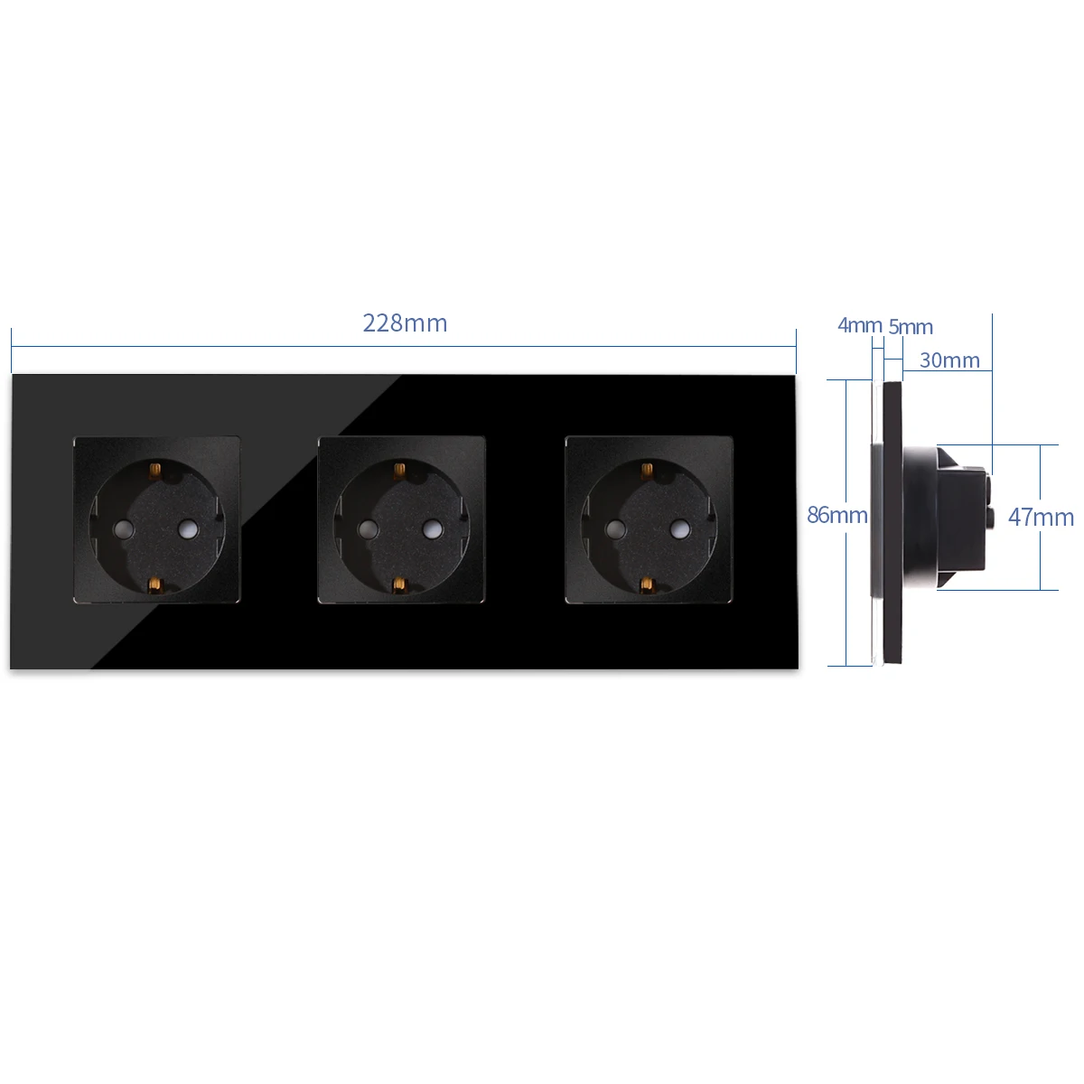 Bingoelec Triple 16A  Power Germany Socket Household electrical wall schuko socket with led indicator