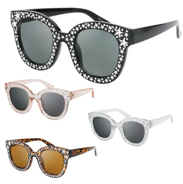 fashion newest women vintage sunglasses 2022 square luxury sunglasses Personality full sky pentagram jelly colored shades