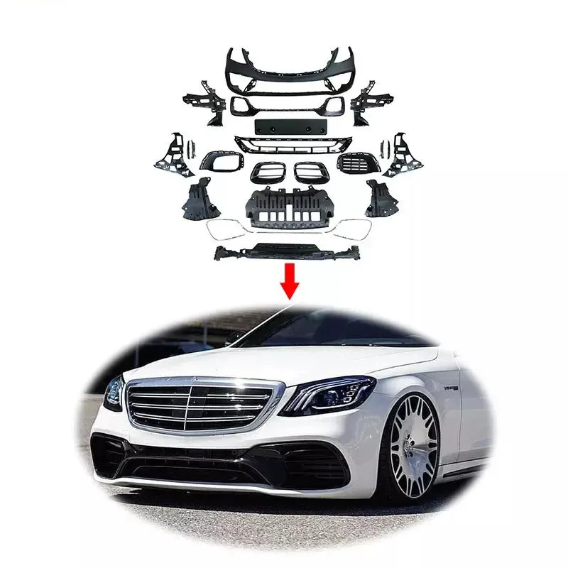Mercedes W222 S Class 2014 Car Bumper Body Kit PP Material New Condition Front Door Position Exhaust S350 S550 S63 Amg Upgrade