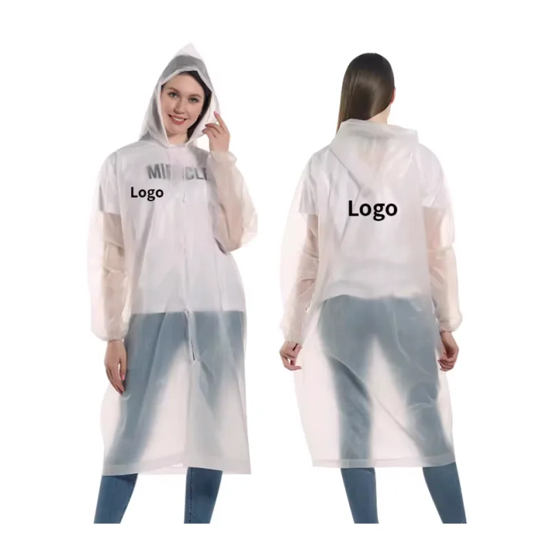 Factory Customize Logo Print Recycled Rain Poncho Reusable Pink Rain Coat Rain Jacket Waterproof Poncho Raincoat For Women