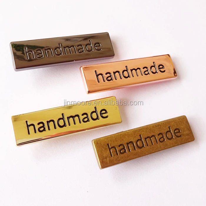 Metal Bag Label Handmade In 4 Colors Finishes For Bag Making