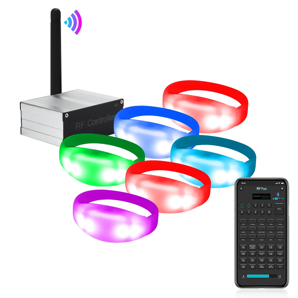 Signal Transmitter Controller APP Function for GFLAI Remote Controlled LED Wristbands/Light Up Wand/LED Foam Stick